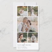 Eenvoudige Moderne Multi Foto Collage Bruiloft Bedankkaart (Voorkant)