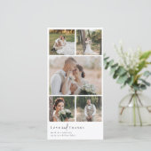 Eenvoudige Moderne Multi Foto Collage Bruiloft Bedankkaart (Staand voorkant)