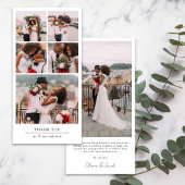 Eenvoudige Moderne Multi Foto Collage Bruiloft Bedankkaart