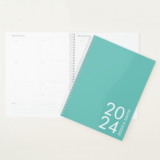 Eenvoudige moderne munt gepersonaliseerd planner (Display)