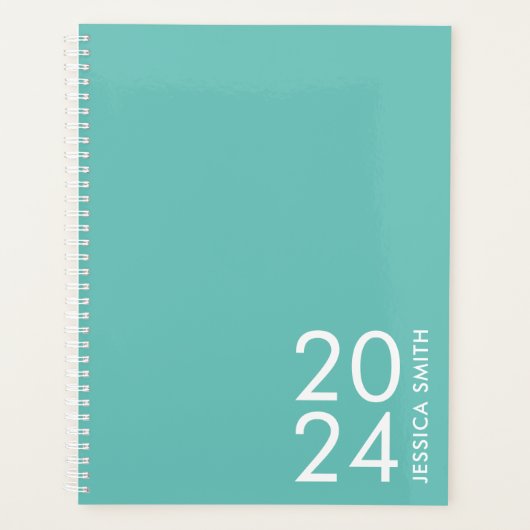 Eenvoudige moderne munt gepersonaliseerd planner (Voorkant)