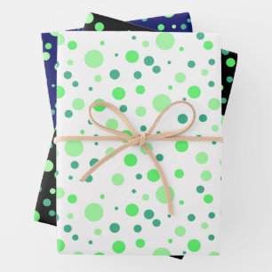 Eenvoudige moderne munt & jade groene polka stippe inpakpapier vel