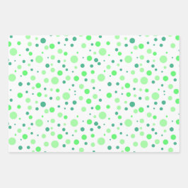 Eenvoudige moderne munt & jade groene polka stippe inpakpapier vel