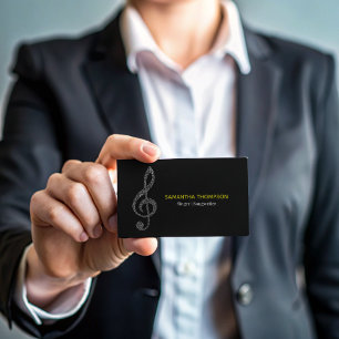 Eenvoudige moderne muzieknotitie Volledige naam me Magnetisch Visitekaartje