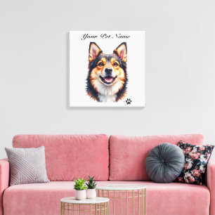 Eenvoudige moderne naam en foto aangepast ontwerp  canvas afdruk