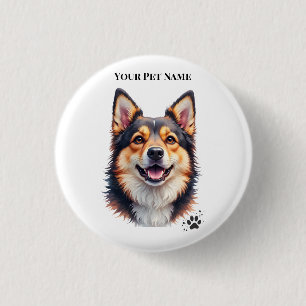 Eenvoudige moderne naam en foto aangepast ontwerp ronde button 3,2 cm