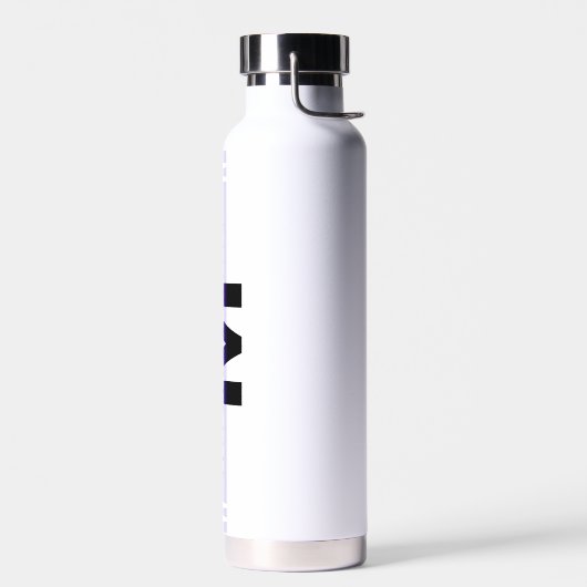 Eenvoudige Moderne Naam & Initiaal | Aangepaste Mo Waterfles (Links)