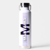 Eenvoudige Moderne Naam & Initiaal | Aangepaste Mo Waterfles (Voorkant)