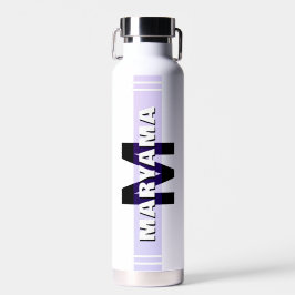 Eenvoudige Moderne Naam & Initiaal | Aangepaste Mo Waterfles