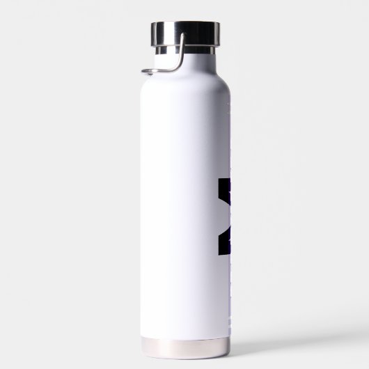 Eenvoudige Moderne Naam & Initiaal | Aangepaste Mo Waterfles (Rechts)