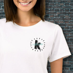 Eenvoudige Moderne Naam Initiaal Monogram T-shirt
