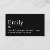 Eenvoudige moderne naamdefinitie aangepaste QR-cod Visitekaartje (Voorkant)