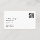 Eenvoudige moderne naamdefinitie aangepaste QR-cod Visitekaartje (Achterkant)