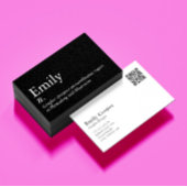 Eenvoudige moderne naamdefinitie aangepaste QR-cod Visitekaartje