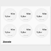 Eenvoudige moderne namen monogram dank je bruiloft ronde sticker (Vel)