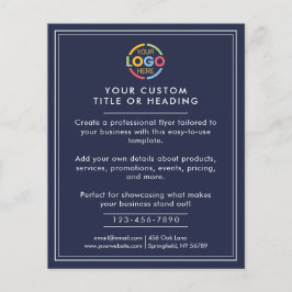 Eenvoudige moderne Navy Blue Business Logo Promoti Flyer