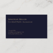 Eenvoudige moderne Navy Blue Gold Logo Visitekaartje (Voorkant)