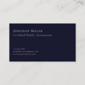 Eenvoudige moderne Navy Blue Silver Logo Visitekaartje (Voorkant)