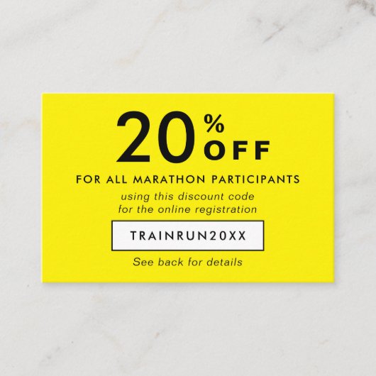 Eenvoudige Moderne Neon Gele Korting Coupon Logo Q (Voorkant)