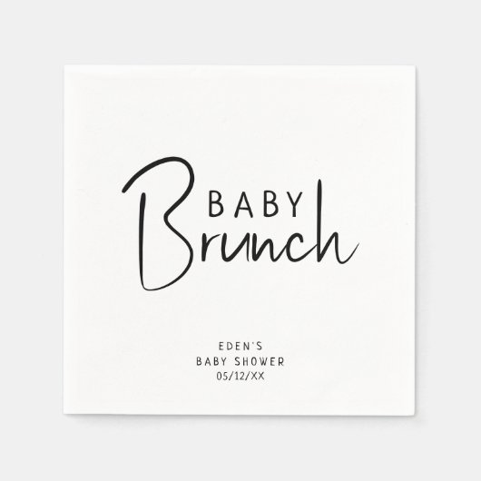 Eenvoudige moderne Neutral Baby Brunch servetten (Voorkant)