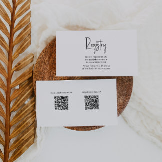 Eenvoudige moderne Neutral Baby Registry QR-codes Informatiekaartje