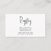 Eenvoudige moderne Neutral Baby Registry QR-codes Informatiekaartje (Voorkant)