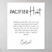 Eenvoudige moderne Neutral Baby shower Pacifier Hu Poster (Voorkant)