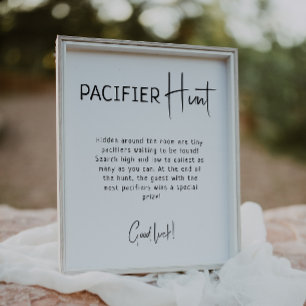 Eenvoudige moderne Neutral Baby shower Pacifier Hu Poster