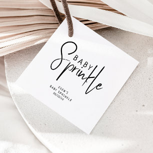 Eenvoudige moderne Neutral Baby Sprinkle Bedankjes Labels