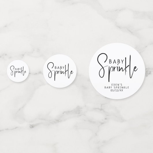 Eenvoudige moderne Neutral Baby Sprinkle Confetti (Voorkanten)