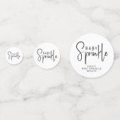 Eenvoudige moderne Neutral Baby Sprinkle Confetti (Achterkanten)