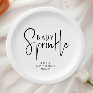 Eenvoudige moderne Neutral Baby Sprinkle Papieren Bordje