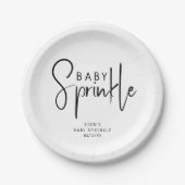 Eenvoudige moderne Neutral Baby Sprinkle Papieren Bordje (Voorkant)