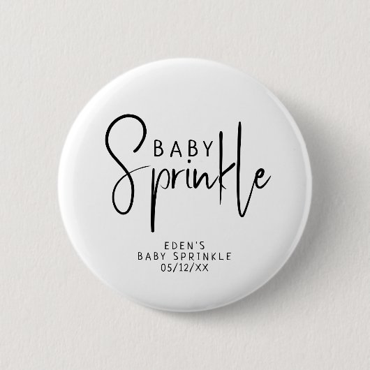 Eenvoudige moderne Neutral Baby Sprinkle Ronde Button 5,7 Cm (Voorkant)
