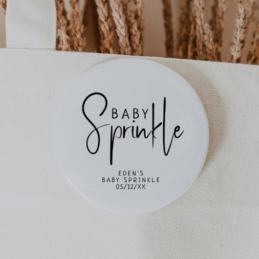 Eenvoudige moderne Neutral Baby Sprinkle Ronde Button 5,7 Cm