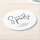 Eenvoudige moderne Neutral Baby Sprinkle Ronde Kartonnen Onderzetter (Gebogen)