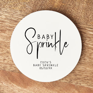 Eenvoudige moderne Neutral Baby Sprinkle Ronde Kartonnen Onderzetter