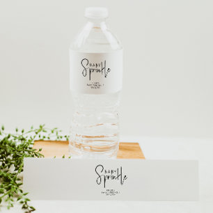 Eenvoudige moderne Neutral Baby Sprinkle Waterfles Etiket