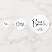 Eenvoudige moderne neutrale Baby brunch Confetti (Achterkanten)