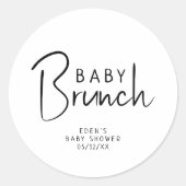 Eenvoudige Moderne Neutrale Baby Brunch Favoriet Ronde Sticker (Voorkant)
