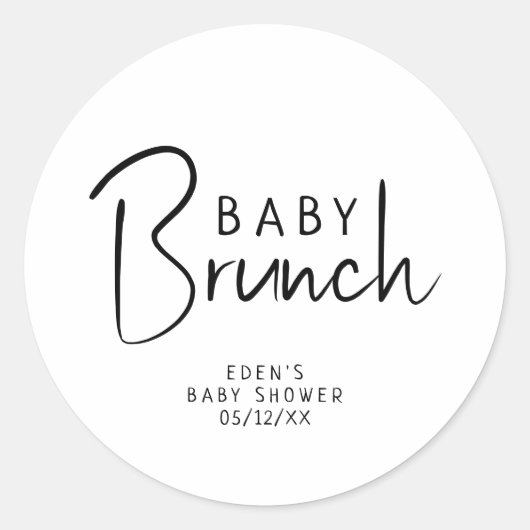 Eenvoudige Moderne Neutrale Baby Brunch Favoriet Ronde Sticker (Voorkant)