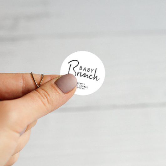 Eenvoudige Moderne Neutrale Baby Brunch Favoriet Ronde Sticker