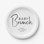 Eenvoudige moderne neutrale Baby brunch Papieren Bordje (Voorkant)