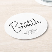 Eenvoudige moderne neutrale Baby brunch Ronde Kartonnen Onderzetter (Gebogen)