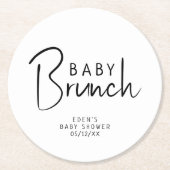 Eenvoudige moderne neutrale Baby brunch Ronde Kartonnen Onderzetter (Voorkant)