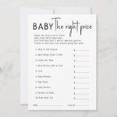 Eenvoudige moderne neutrale Baby De juiste prijs K Kaart (Voorkant)