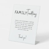 Eenvoudige moderne neutrale familietradities reclamebord met voetstuk (Voorkant)