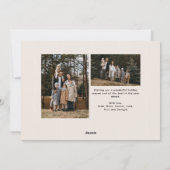 Eenvoudige moderne neutrale golvende rand kerstfot feestdagenkaart (Achterkant)