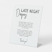 Eenvoudige moderne neutrale late night luiers reclamebord met voetstuk (Voorkant)