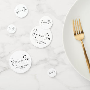 Eenvoudige moderne neutrale sip en see confetti